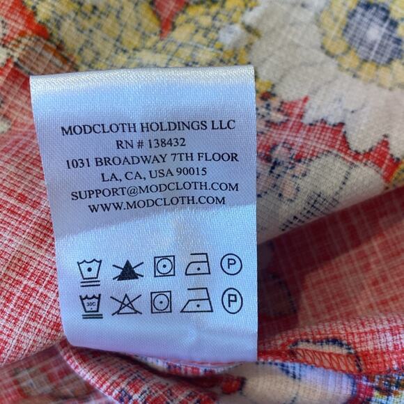 NWT ModCloth Women's Sleeveless Floral Retro Woven Shift Dress Red Size 1X - Picture 10 of 11